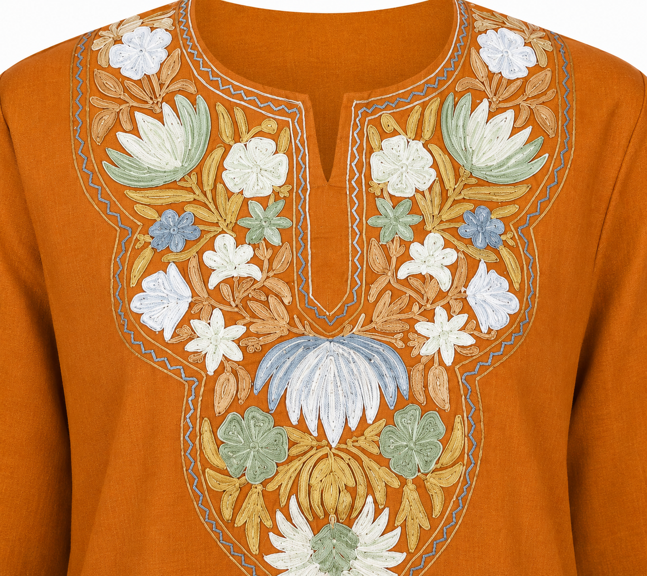 Kashmir Aari cotton Co-Ord Set | Brown